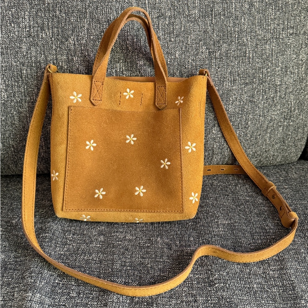 Madewell The Small Transport Crossbody - Daisy Embroidered Suede Edition